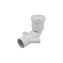 Curva WC prolungata a 2 attacchi, DX e SX di Ø 50, con guarnizione e tappo di Redi, Gruppo Aliaxis