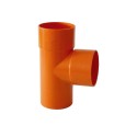 Tee Derivazione 87°30’ in PVC arancio per scarichi