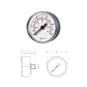 Manometro per Autoclavi Attacco Assiale 1/4" DN-50 - Centro Edile Srl