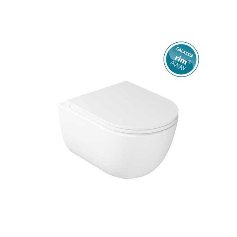 WC Sospeso Senza Bordi Con Risciacquo Superspin 360° - Risparmio Idrico 3,3/4,5L - Bianco 490x360x360mm - Foto 11