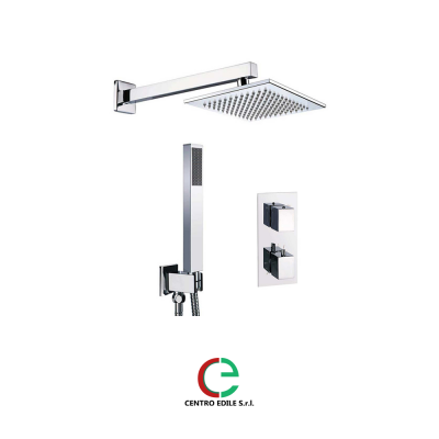 Isola del Sud kit doccia Square miscelatore termostatico doccia con deviatore soffione e doccetta - Centro Edile srl