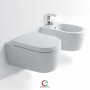 CERAMICA CIELO NEW SMILE COPPIA SANITARI SOSPESI CON COPRIWATER SOFT CLOSE