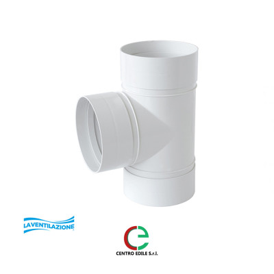 LA VENTILAZIONE RACCORDO A "T" PER TUBO TUBO TONDO Ø 125 mm CRT125B - Centro edile srl