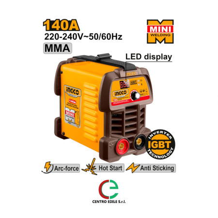 INGCO SALDATRICE INVERTER MMA 140A CON DISPLAY - Centro Edile srl