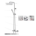 Colonna Doccia con Soffione Tetis quadro e Miscelatore termostatico L10152 di Bossini Docce