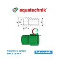 Riduzione a saldare verde Fusio-Technik in PP-R SDR 5 serie 62112 di Aquatechnik