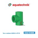 Raccordo Tee a saldare Fusio-Technik verde SDR 5 in PP-R serie 64108 di Aquatechnik