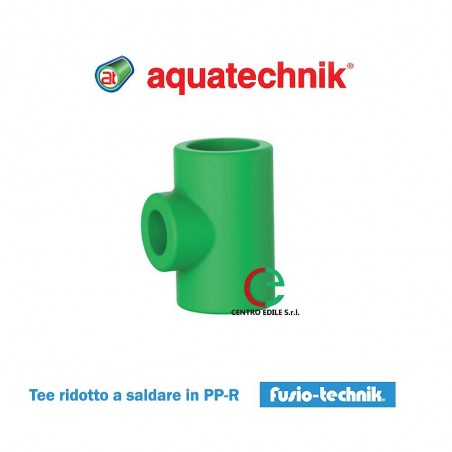 Tee Ridotto a saldare in PP-R Fusio-Technik verde  SDR 5 serie 64218 di Aquatechnik