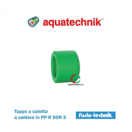 Tappo a calotta a saldare Fusio-Technik verde in PP-R SDR 5 serie 65008 di Aquatechnik