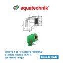 Gomito a 90° Fusio-Technik filettato femmina a saldare maschio, con inserto in lega di ottone, SDR 5 in PP-R di Aquatechnik