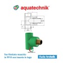 Tee filettato maschio Fusio-Technik a saldare, con inserto in lega di ottone, SDR 5 in PP-R di Aquatechnik