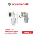 Gomito a 90° filettato femmina Safety-Pol  con filetto in PPSU di Aquatechnik