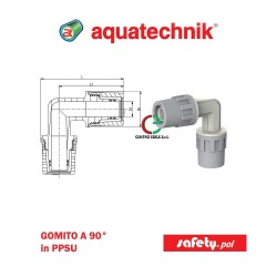 Gomito a 90° Safety-Pol in PPSU di Aquatechnik