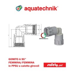 Gomito a 90° Femmina/Femmina Safety-Pol in PPSU a calotte girevoli di Aquatechnik