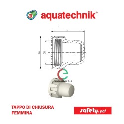 Tappo di chiusura Femmina Safety-Pol in PPSU serie 20952 di Aquatechnik