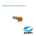 Raccordo dritto filettato femmina gas a pressare della serie MP GAS di Bampi Spa